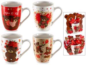 Mug en porcelaine de 300 ml décoré d'un ours en peluche